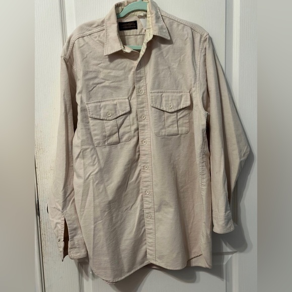 Eddie Bauer Other - Vintage Men’s cream colored Eddie Bauer USA Flannel sz  Large Tall Shirt